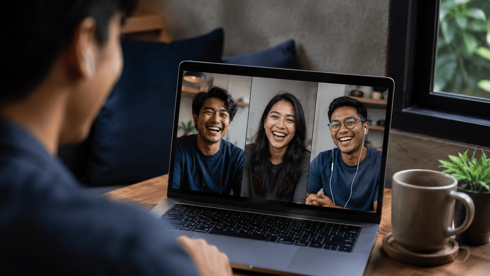 Orang-orang sedang mengobrol lewat video